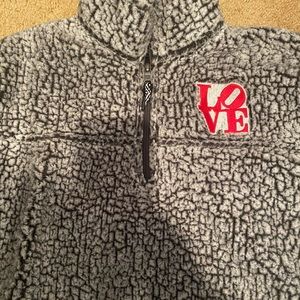 Women’s small Philadelphia “Love” Sherpa style top/outerwear jacket